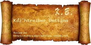 Kühtreiber Bettina névjegykártya